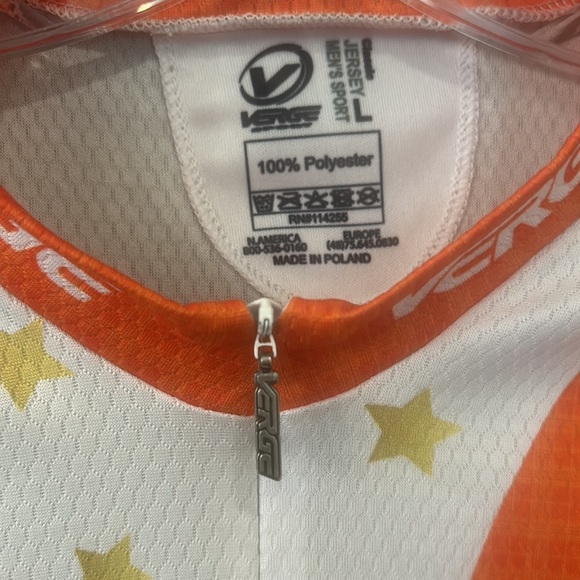Verge Cycling Jersey Men's Size Large 3/4 Hidden Front Zipper Short Sleeves EUC - Picture 4 of 11